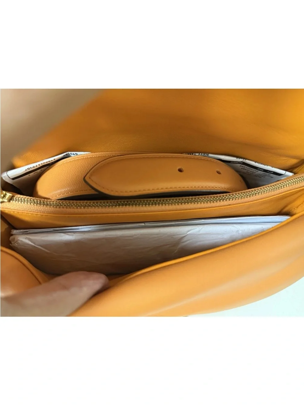 Coach Puffy Tabby, Leather Shoulder Bag in Caramel Orange